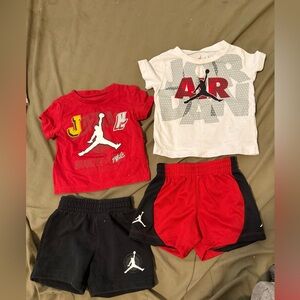 Nike Air Jordan Red and Black Kids Set bundle